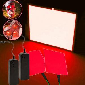 El Sheet Panel Light - 2Pcs 10 x 10cm DIY Electroluminescent Cuttable Mask Eye Lighting DIY Cosplay Party Decoration Continuous/Strobe (Red)