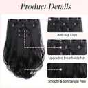 Clip In Hair Extensions 14'' Long Black Invisible Thick Synthetic Hair Clip Extensions for Women 4 Pcs Soft and Easy Installation Hair Piece Clip Ins for Weddings Party Daily Use 5Oz