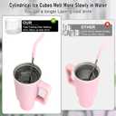 Ice Cube Tray for Stanley Cup,Ybenlld Silicone Ice Cube Molds,20oz 30oz 40oz Tumbler Cup, Ice Cube Trays with Lids,Fit for Drinks,Coffee,Whiskey,Cocktails And More (Gray)