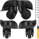 Silkfly 4 Pcs Luggage Wheels Replacement Travel Suitcase Caster Repair Kits with Screw Replacement Left and Right Wheels Mute Bearing Swivel for Luggage(Black,Large)