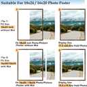 Wood 18x24 Picture Frame with 16x20 Mat Deep Brown, Display 16x20 with Mat or 18x24 Without Mat, Wood 18 by 24 Photo Frame, 18 x 24 Frame for Wall Hanging Display, Deep Brown