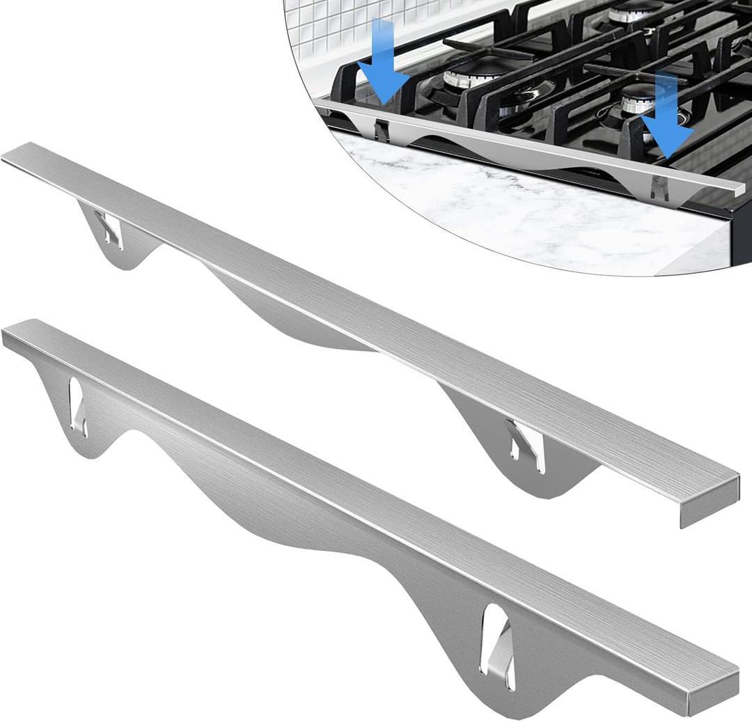 Tonhui Stainless Steel Stove Gap Covers, Kitchen Stove Counter Gap Filler, Range Trim Kit Stove Guard Counter Gap Cover Length 23.4" Heat Resistant for Years of Use - 2 PCS (Left and Right) (Silvery) Tonhui Stainless Steel Stove Gap Covers, Kitchen Stove Counter Gap Filler, Range Trim Kit Stove Guard Counter Gap Cover Length 23.4" Heat Resistant for Years of Use - 2 PCS (Left and Right) (Silvery)