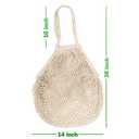 MERCURHOUSE  pack Cotton String Shopping Bags Reusable Washable Grocery Mesh Bags Organizer for Grocery Shopping Produce Net Bags with Longhandle for Fruit Vegetable Storage