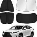 Canvcle Sunshades for 2016-2022 Lexus RX Accessories Windshield Sun Shade Side Rear Window Shade Cover Sun Visor Shield Privacy Protection for Camping Keep Vehicle Cool Black 6PCS