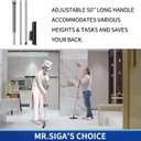 MR.SIGA Heavy Duty Grout Scrub Brush with Long Handle, Shower Floor Scrubber for Cleaning, Tile Scrub Brush with Stiff Bristles