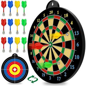 Dart Board - 12pcs Magnetic Darts - Excellent Indoor Game and Party Games - Gifts for 5 6 7 8 9 10 11 12 Year Old Boy Kids