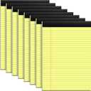 8 Pack Yellow Legal Pads 8.5x11 Yellow Notepads 30 Sheets Perforated Yellow Paper Pads Wide Ruled Yellow Note pad 70GSM Premium Thick Paper Double-Sided Printing Writing Tablets for Students, Office