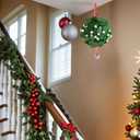 XunYee 2 Pack 6.3 Inch Christmas Artificial Mistletoe Kissing Ball Ornament, Christmas Hanging Kiss Ball Mistletoe Ornament Mistletoes Xmas Door Decor for Home Party Decor