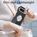 Tnarru Designed for Google Pixel 9 Pro XL Clear Case with Stand [Magnetic Ring Holder Kickstand] Soft TPU Bumper Non-Yellowing Anti-Scratch Lightweight Slim for Google Pixel 9 Pro XL Case Silver