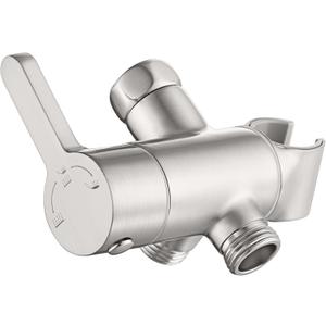 3 Way Shower Diverter Valve with Hand Shower Holder, G1/2 Shower Head Splitter, Shower Arm Diverter, Bathroom Universal Shower System Replacement Part (Brushed)