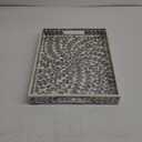 CLAYNIX Serving Tray 15.7" X11.8", Lacquer Mother of Pearl Inlay Mosaic Tray, Rectangle Wooden Marble Tray with Handles Trays for Tea, Breakfast in Bed, Table (Black Leaf)