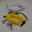 18 Pieces Air Compressor Accessories kit, 1/4 in x 25 ft Recoil Poly Air Compressor Hose Kit, 1/4" NPT Quick Connect Air Fittings, 100 PSI Tire Inflator Gauge, Blow Gun, Couplers and Plugs