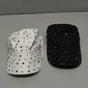 Loopeer 2 Pcs Adjustable Breathable Rhinestone Baseball Cap for Women Men Sequins Casual Sports Cap Rhinestone Hat (Black, White)