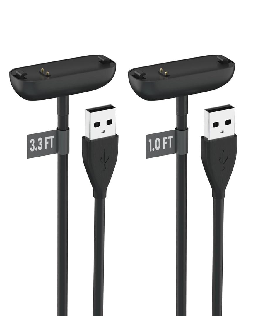 2Pack Charger for Fitbit Inspire 2 & Ace 3 Charging Replacement Fitbit Charger for Inspire 2 Ace 3 USB Cable Dock Stand [1ft & 3.3ft]