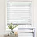 LazBlinds No Tools-No Drill 1" Aluminum Mini Blinds, Cordless Blinds for Indoor Windows, Light Filtering Horizontal Blinds and Shades for Window Size 17'' W x 36'' H, White