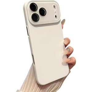 Caseative Solid Color Full Camera Lens Protection Compatible with iPhone Case (White,iPhone 17 Pro Max)