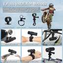VSYSTO Bike Camera, WiFi Helmet Camera for Motorcycle Bike, Remote Control, 2K Waterproof WDR 170 Super Wide Angle Night Vision SONYIMX335 Lens Portable Bicycle Dash Cam, Loop Recording, G-Sensor