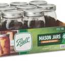 Ball Wide Mouth Clear Glass Canning Quart 32 Oz Mason Jars with Lids, 12 Pack