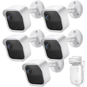 Blink Outdoor Camera Wall Mount Compatible with 2K+ & 4th Gen,3 Pack Weatherproof Protective Housing,360 Degree Adjustable with Blink Sync Module Core Outlet Mount for Blink Camera System (( 5 + 1 ) Pack, White)