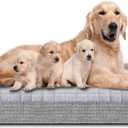 Heeyoo Large Dog Bed, Inflatable Dogs Bed for Large Dogs with Removable & Washable Cover, Orthopedic Dog Crate Pad with Anti-Slip Bottom, Portable Foldable Pet Bed for Indoor & Outdoor, Travel