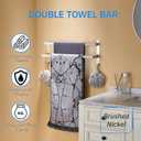 Chiunikoo 24 Inch Double Towel Bar for Bathroom with Hooks SUS 304 Stainless Steel Bath Towel Rack Wall Mounted White Finished