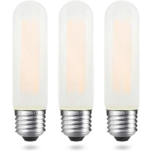T10/T30 Frosted LED Light Bulb 40 Watt Equivalent, Warm White 2700K, 400 LM, E26 Standard Base, 4W Dimmable LED Tube Bulbs, Classic Filament Edison Bulb for Pendant Lights Chandelier, 3-Pack