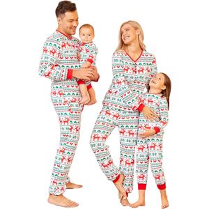 PopReal Christmas Pajamas for Family, Family Christmas Pajamas PJs Matching Sets Top Sleepwear Jammies (4T, White 2)