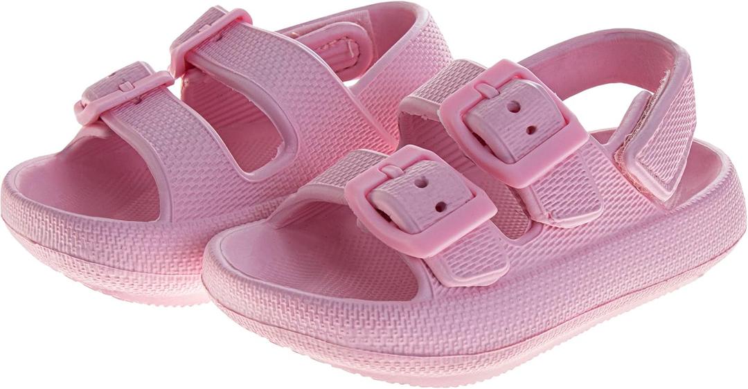 Josmo Kids Jelly Sandals Open Toe Strap Summer Pool Beach Shoes for Boys and Girls (Size 5-10 Toddler) (Pink)
