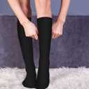 4 Pack Compression Socks for Women & Men 15-20 mmHg - Best Support for Nurses, Running, Hiking, Recovery (Black)