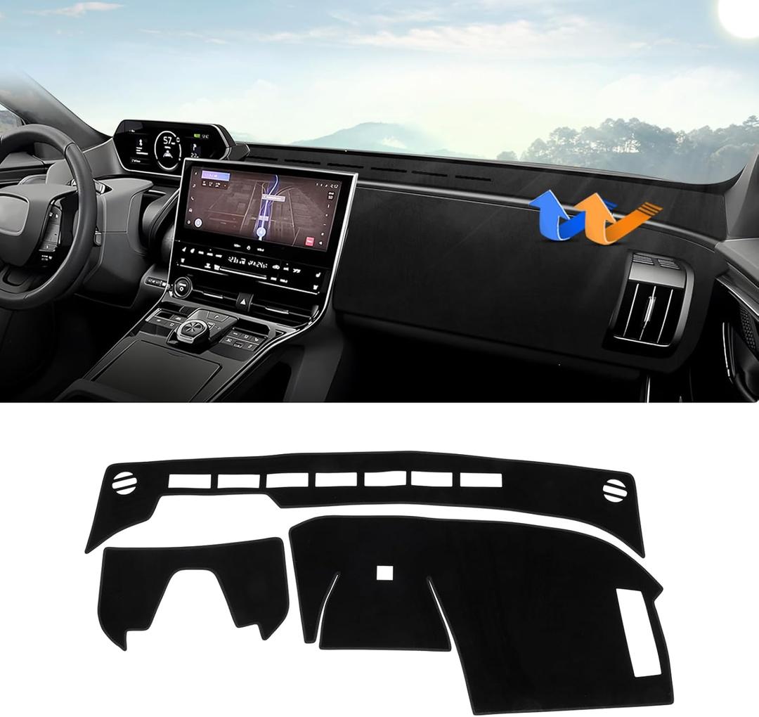 Autorder Dashboard Cover Mat for Toyota bZ4X /Subaru Solterra 2023 2024 2025 Accessories Dash Cover Upgrade Velvet Dash Mat Sunshade Glare UV Rays Protector