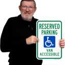 SmartSign "Reserved Parking - Van Accessible" Handicap Parking Sign | 12" x 18" Aluminum