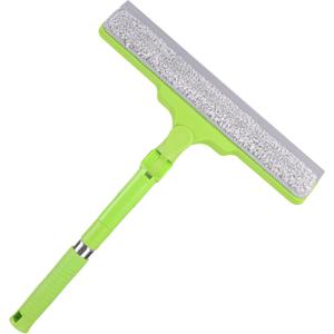 Homilifibra All-Purpose Shower Squeegee for Glass Doors, Bathroom Cleaner Tool for Household Home Window Mirror, Cleaning Tile Wall, Car, Windshield Squeegee with 12" Blade and 15" Long Handle