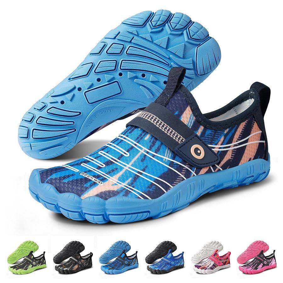 SEEKWAY Barefoot Water Shoes for Kids - Wide Toe Box and Quick-Dry Sand Shoes Toddler for Hiking Swim Beach Pool Kayak Sport Accessories, Camping Essentials Must-Haves for Boys Girls Sizes 33