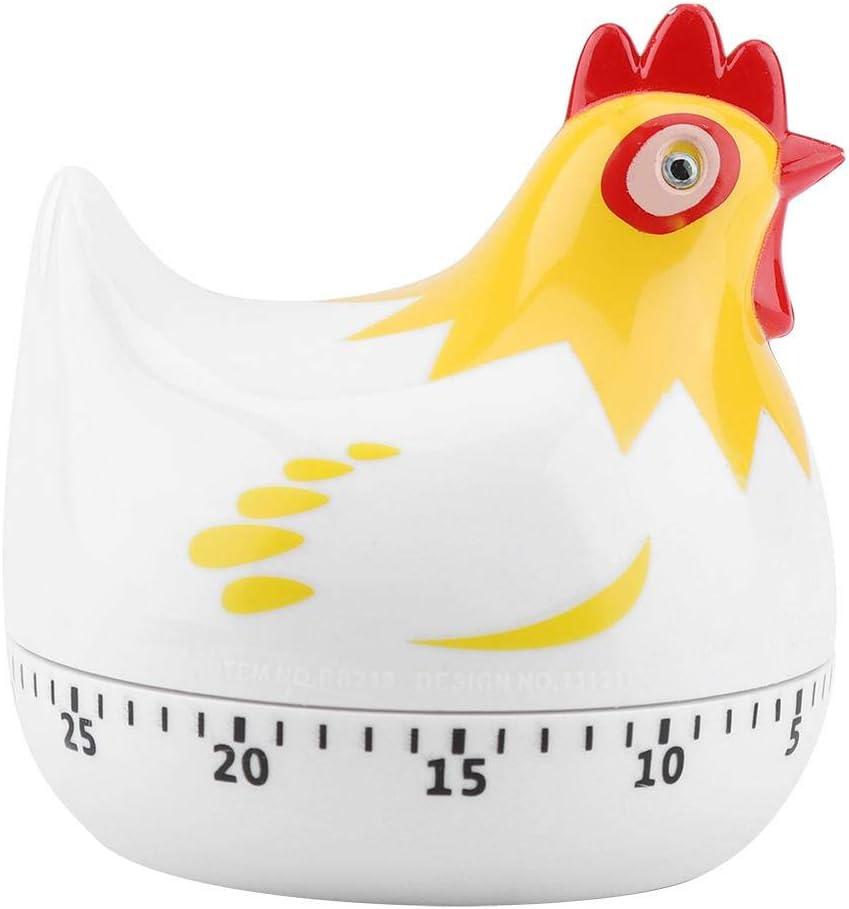 Kitchen Timer, Chicken Pattern Countdown Reminder for Cooking Baking (White)