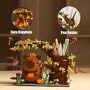 Capybara Building Blocks Set -1880PCS Cute Animals & Flowers Building Bricks Kit Kawaii Capybara Gifts Toy for Kids Age 8+, Capybara Stuff Pen Holder&Desk Organizer, Arts &Crafts for Boys Girls Adult