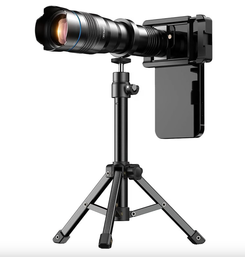 External Telephoto Phone Camera Lens, 36X Optical Magnification Mobilephone Lens with Tripod and Clip