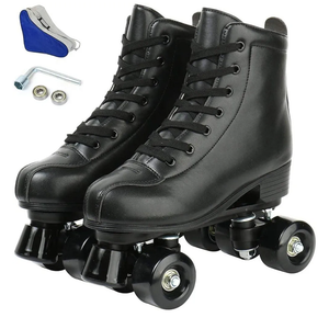 Jessie PU Leather Skates - Premium Adjustable Four-Wheel Roller Skates for Women, Men, Boys & Girls - Indoor & Outdoor Size: 44-Women's 12/ Men's 10.5