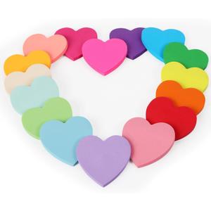 EOOUT Heart Sticky Notes, 16 Colors 60 Sheets/Pad, 960 Sheets Shape Sticky Pad, Cute Memo Pads Colorful Self-Sticky Note Pads for Valentine Gifts