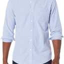 Amazon Essentials Men's Long Sleeve Shirts Casual - Regular-Fit Pocket Oxford (Blue)