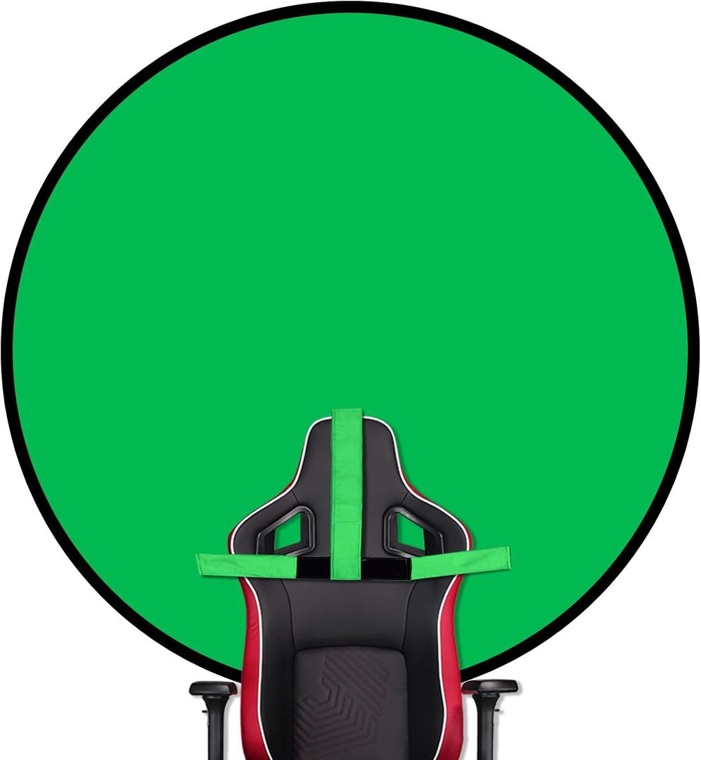 Portable Green Screen Chair with Stand 57 inch Double Sided Chroma Key Backdrop for Zoom/Streaming, Foldable Green Background for Photography, Video Chats, Gaming & Meetings
