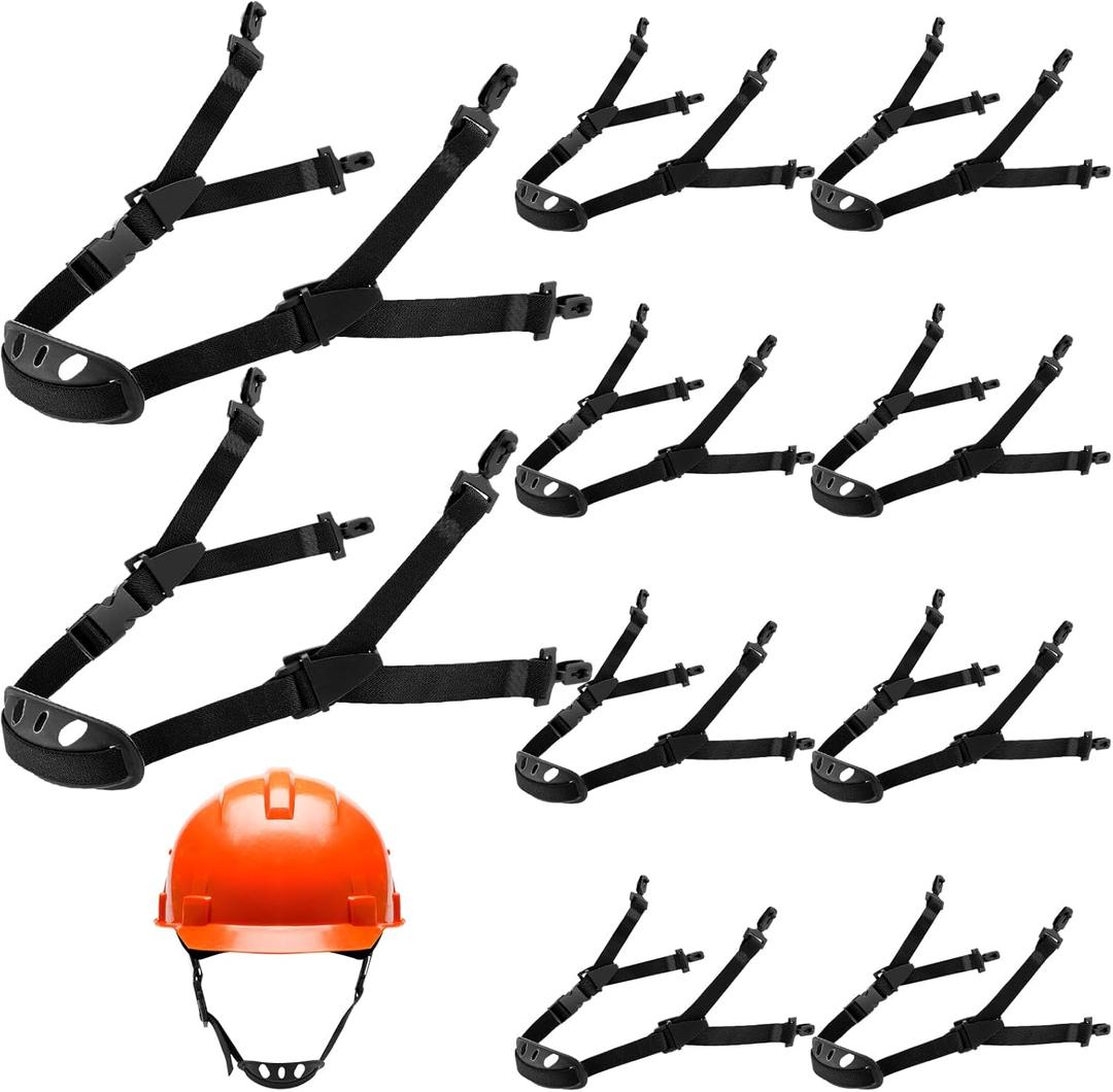 WinnerWhy Universal Hard Hat Chin Strap with Chin Cup Helmet Multi-Point Adjustment Black Elastic Strap Y Shape for Construction and Industrial Worker Hat Replacement Guard for Bike Helmet