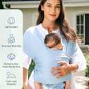 Momcozy Baby Carrier AirMesh - The Perfect Summer Water Sling for Newborns to Toddler 8-35 lbs - Cooling, Breathable and Lightweight Baby Wrap, Nice for Summer, Pool, Beach, Swimming, Light Blue