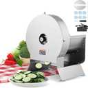 VEVOR Electric Vegetable Slicer, 0-0.5"/0-12mm Thickness Adjustable Commercial Slicer Machine, Convertible to Manual, Stainless Steel Food Cutter Slicing Machine, Large Feed Port for Potato, Tomato