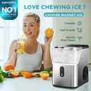 EUHOMY Nugget Ice Makers for Countertop with Ice Scoop & Basket, Self-Cleaning Sonic Pebble/Pellet Ice Maker Machine with 35lbs/24H Soft Ice for Home/Kitchen/Office, Stainless Steel, Silver