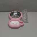 Dog Bowls, Cat Food and Water Bowl Set with Water Dispenser and Stainless Steel Bowl for Cats and Small Dogs - Pink