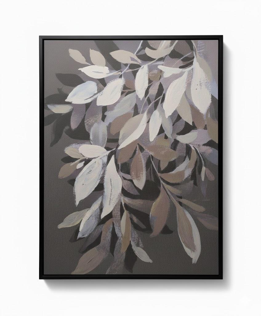 CA TEXTURED LEAVES FRAMED ART 28x36