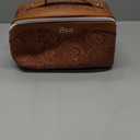 BOYATU Travel Makeup Bags Cosmetic Organizer Bag: 3 Pcs Set Large Capacity Floral Make up Bag with Compartments - Waterproof Leather Toiletry Bags with Handle for Women (19-Brown)