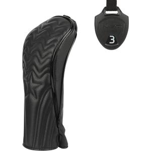 4pcs or 1pc Golf Club Head Covers for Woods, Driver, Fairway, Hybrid Premium PU Leather with Interchangeable Tags & Magnetic Blade and Mallet Putter Covers