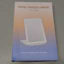 FUNTOUCH Rechargeable Travel Makeup Mirror with 72 Led Lights, Portable Lighted Beauty Mirror, 3 Color Lighting, Dimmable Touch Screen, Tabletop LED Folding Cosmetic Vanity Mirror (White)