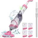 Enhulk Pool Vacuum for Above Ground Pool with a Telescopic Pole, Running time up to 1H, T403 Handheld Rechargeable Pool Cleaner with Powerful Suction up to 18.5 gallons/min, Ideal for Leaves, Debris